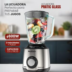 LICUADORA PRATIC GLASS JARRA DE VIDRIO 1.5L 600W