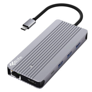 HUB 4LIFE USB-C FL121SSDPRO 12EN1 SSD CASE RJ45/MICROSD/NVME GRAY 2817